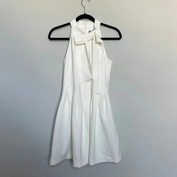 Vince Camuto Off White Tie Neck Dress - Picture 2 of 5